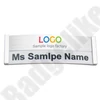 Kép 1/6 - ID6009_E_M_68x22 Elegáns névkitűző fix logoval mágnessel EZÜST