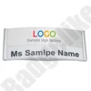 Kép 1/6 - ID6009_E_M_80x32 Elegáns névkitűző fix logoval mágnessel EZÜST