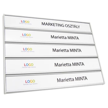 Sínes névtábla - ÖTSOROS - 200x31mm x 5sor - ID6091_31_5