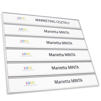 Sínes névtábla - HATSOROS - 200x31mm x 6sor - ID6091_31_6