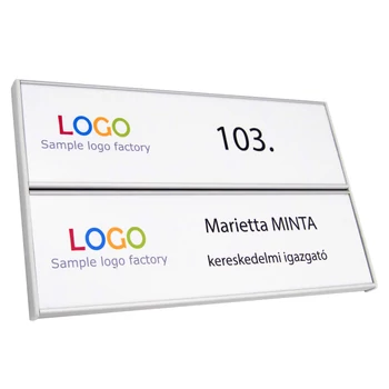 Sínes névtábla - KÉTSOROS - 200x62mmx2 - ID6091_62_2