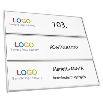 Sínes névtábla - HÁROMSOROS - 200x62mmx3 - ID6091_62_3