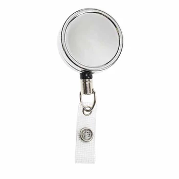 Nagyméretű kihúzható fém passz- és kulcstartó jojó erősített szilikon pánttal