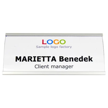 ID6013 Ívelt alumínium névkitűző EZÜST