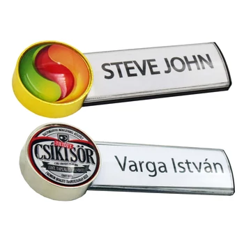 ID6018 Elegáns névkitűző kör alakú logofejjel