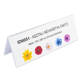 ID6051 Egyszerű kétoldalas asztali névtábla
