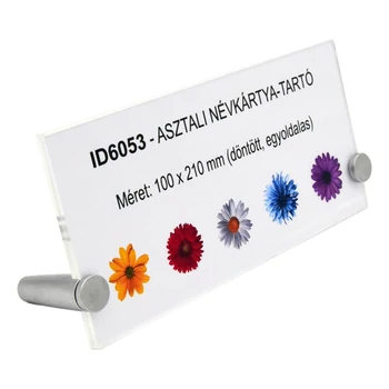 ID6053 Elegáns döntött egyoldalas asztali névtábla