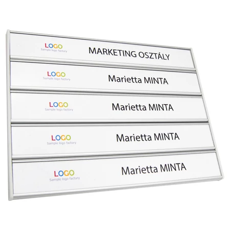 Sínes névtábla - ÖTSOROS - 200x31mm x 5sor - ID6091_31_5