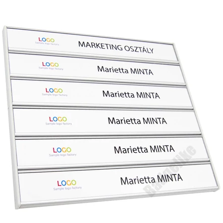 Sínes névtábla - HATSOROS - 200x31mm x 6sor - ID6091_31_6