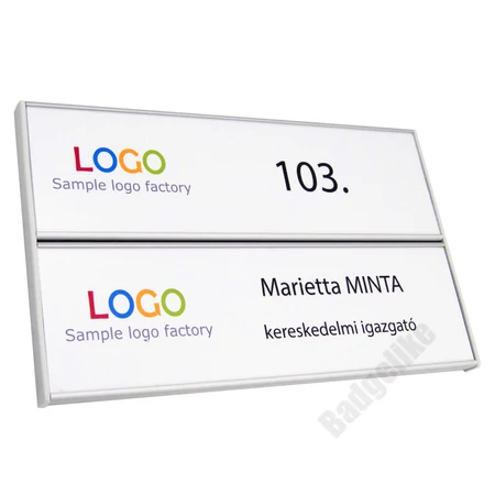 Sínes névtábla - KÉTSOROS - 200x62mmx2 - ID6091_62_2