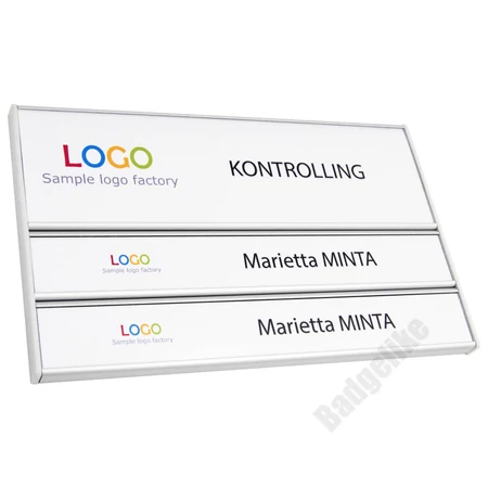 Sínes névtábla - 1+2 SOROS - 200x62+2x200x31mm - ID6091_62_1_31_2