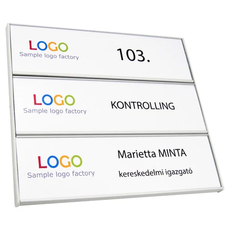 Sínes névtábla - HÁROMSOROS - 200x62mmx3 - ID6091_62_3