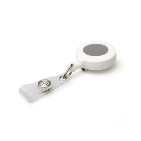 Gazdaságos kihúzható műanyag passz- és kulcstartó jojó - FEHÉR
