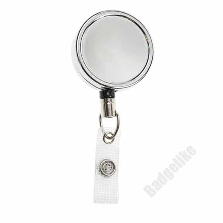 Nagyméretű kihúzható fém passz- és kulcstartó jojó erősített szilikon pánttal