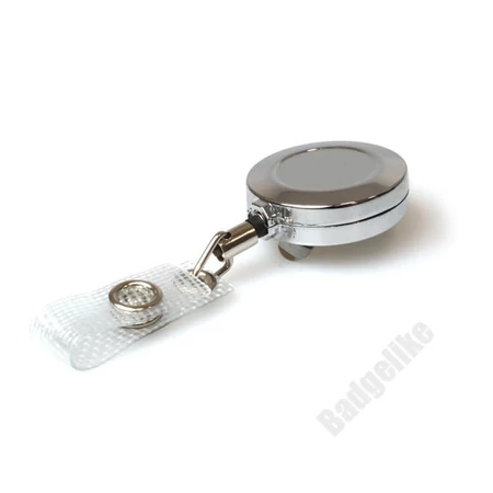 Kihúzható fém passz- és kulcstartó jojó erősített szilikon pánttal