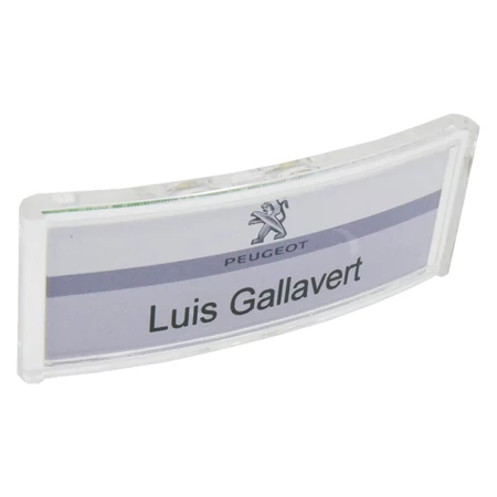 ID6002 Ívelt plexi névkitűző mágneses rögzítéssel, 70x25mm