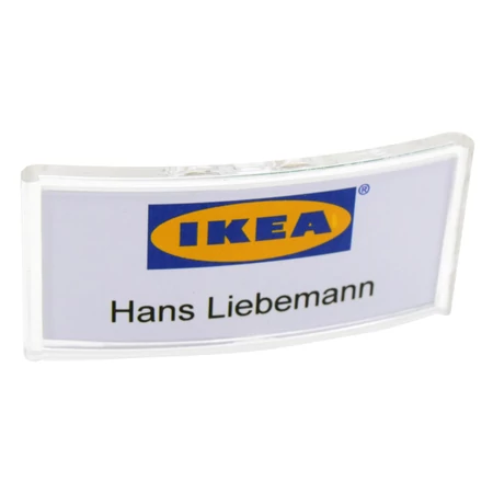 ID6002 Ívelt plexi névkitűző mágneses rögzítéssel, 78x36mm