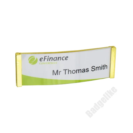 ID6010 Praktikus névkitűző, ARANY, tű rögzítéssel, 22x68mm
