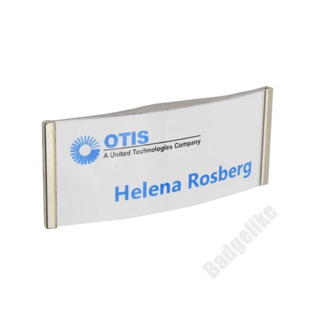 ID6010 Praktikus névkitűző, EZÜST, tűs rögzítéssel, 32x80mm