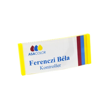 ID6011 Praktikus névkitűző, CITROMSÁRGA, mágneses rögzítéssel, 30x70mm
