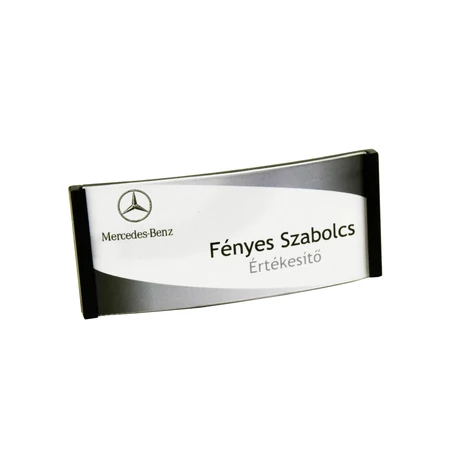 ID6011 Praktikus névkitűző, FEKETE, mágneses rögzítéssel, 30x70mm