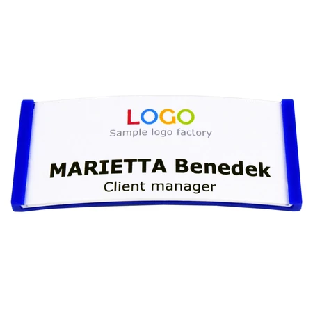 ID6011 Praktikus névkitűző, SÖTÉTKÉK, mágneses rögzítéssel, 30x70mm