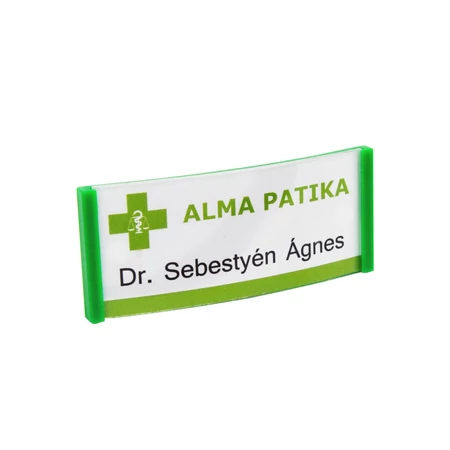 ID6011 Praktikus névkitűző, ZÖLD, mágneses rögzítéssel, 30x70mm