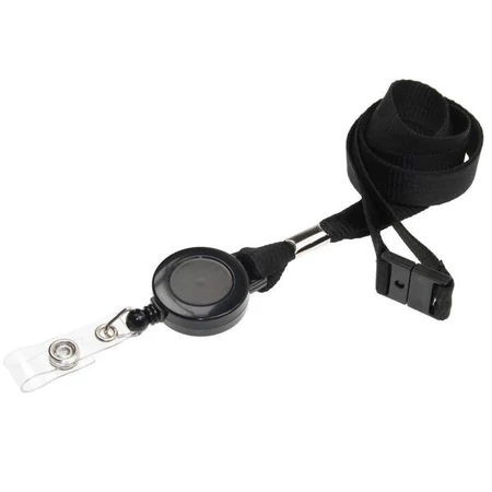 15mm széles nyakszalag biztonsági kioldócsattal FEKETE