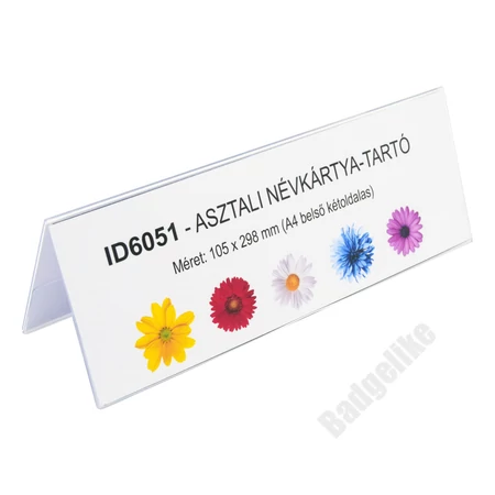 ID6051 Egyszerű kétoldalas asztali névtábla 105 x 298mm