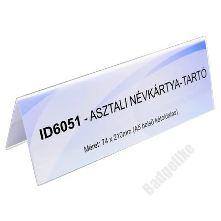 ID6051 Egyszerű kétoldalas asztali névtábla 74 x 210mm
